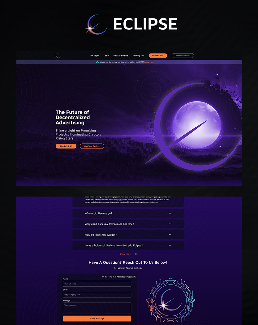 Eclipse crypto project design by web3uiux